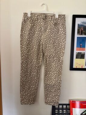 GAP Beige and Cream Leopard Print Jeans